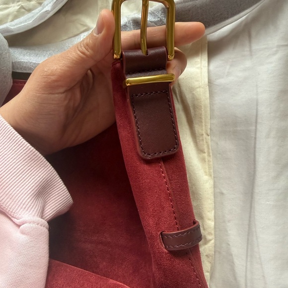 Quince Italian Suede Crossbody - Burgundy - Picture 5 of 7